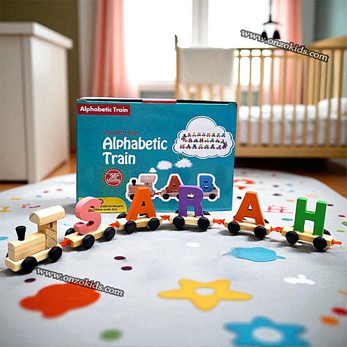 alphabetic wooden train – 26 letter learning toy for kids alphabetic wooden train – 26 letter learning toy for kids
