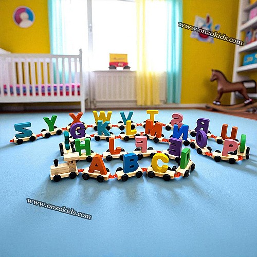 alphabetic wooden train – 26 letter learning toy for kids alphabetic wooden train – 26 letter learning toy for kids